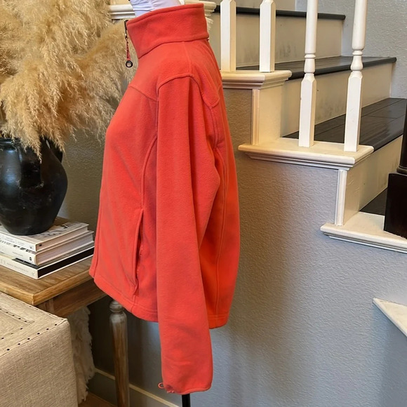 L.L. Bean Full Zip Outdoors Burnt Orange Fleece Polartec Jacket Size Medium - Picture 4 of 5